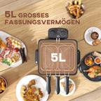 Elektrinė gruzdintuvė su 60 min. laikmačiu, 5 l talpos, sidabrinė