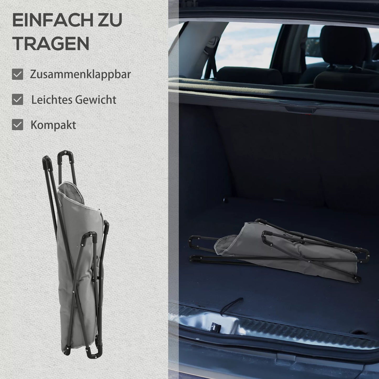 Sulankstoma paminkštinta lauko kėdė, tinkama stovyklavimui, sodui, paplūdimiui, meškeriojimui, atlaiko iki 120kg, tvirta