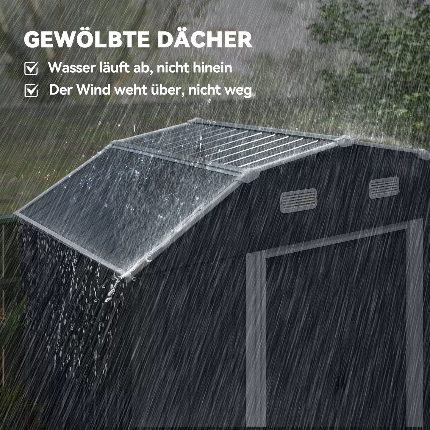 Sodo namelis, įrankių namelis, atsparus oro sąlygoms, 2 langai, 2 durys, 238 x 132 x 198,5 cm, tamsiai pilkas