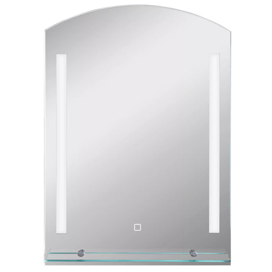 Vonios veidrodis su LED apšvietimu, elegantiškas ir kokybiškas, stiklas, aliuminis, plastikas, 50P x 12G x 70A cm