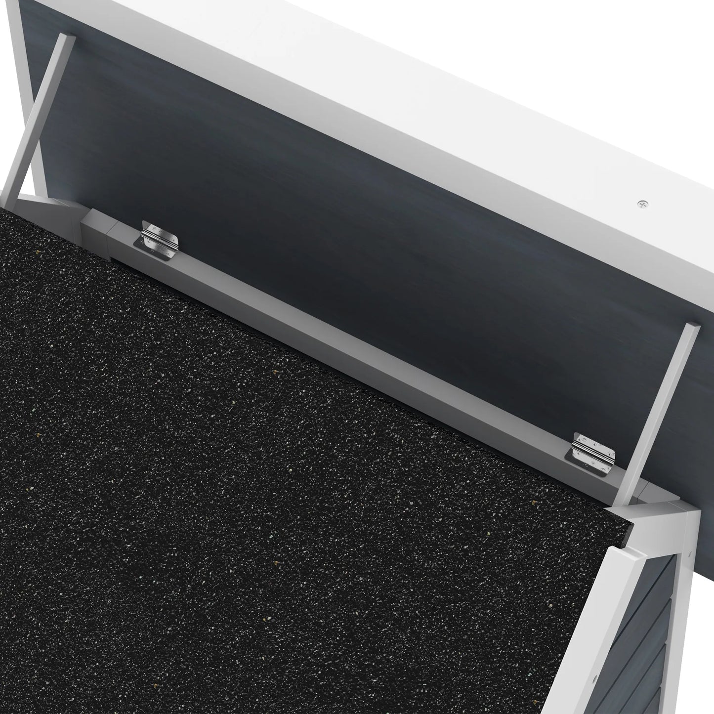 Katės namelis, atsparus atmosferos poveikiui, su langu, 77x57,5x68 cm (be asfalto stogo), pilkos/baltos/juodos spalvos