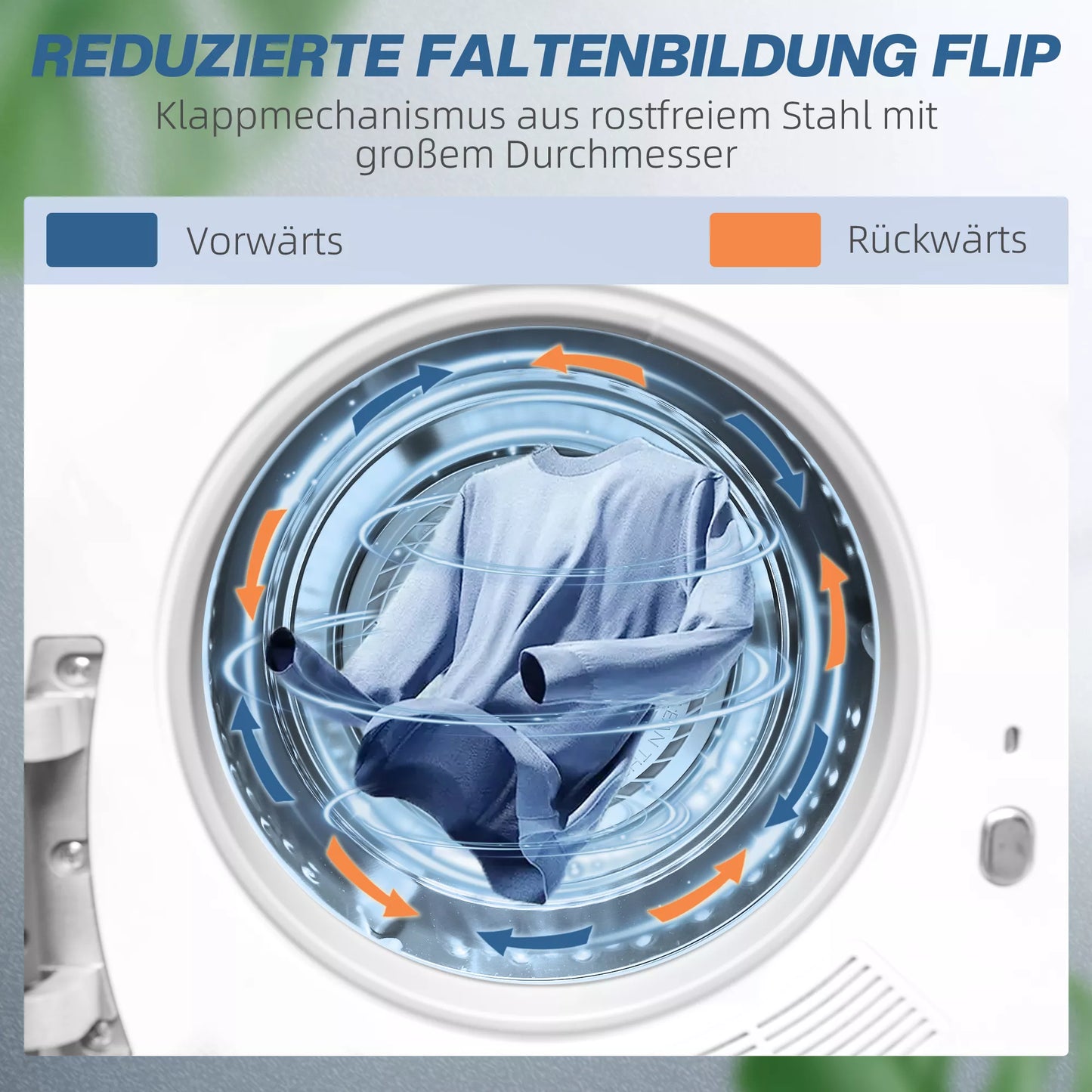 Skalbinių džiovintuvas su UV dezinfekcija, kompaktiškas dizainas, 4 kg talpa, nerūdijančio plieno, baltas