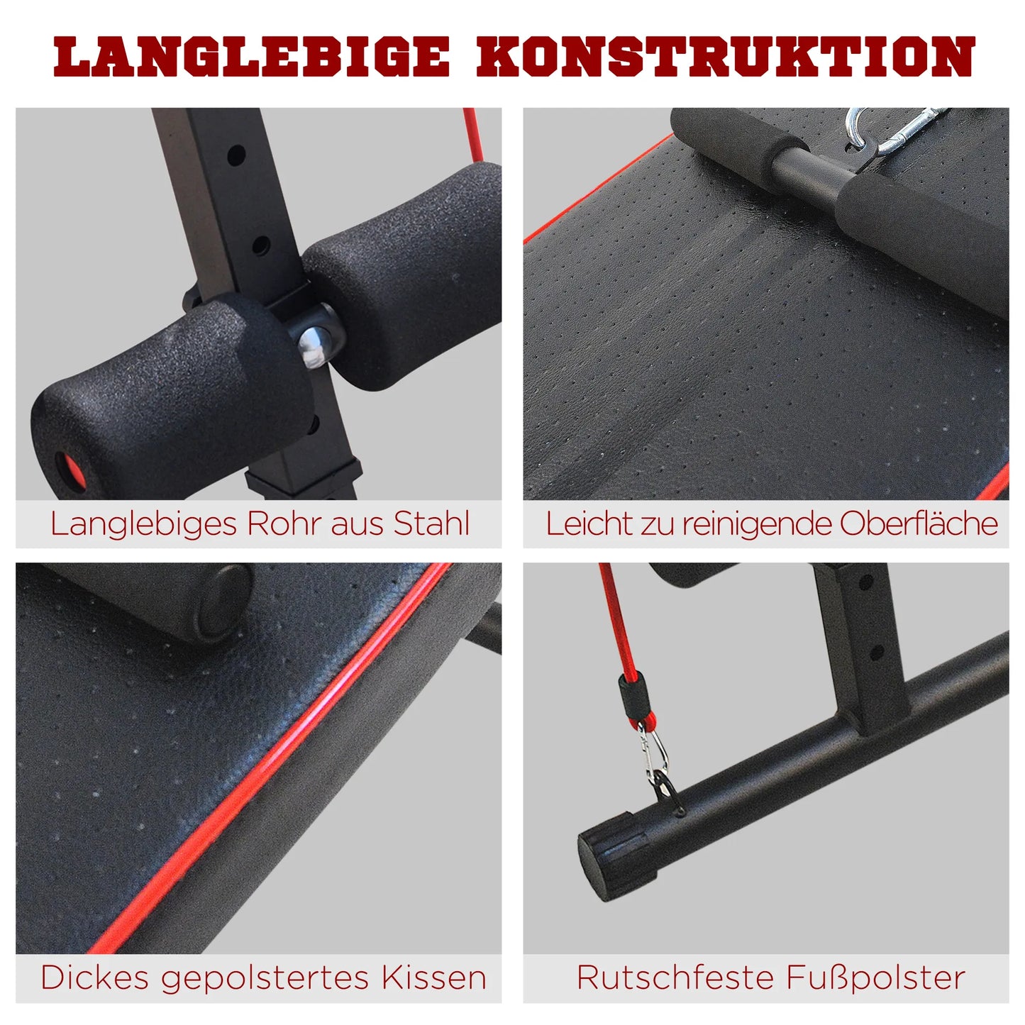 Aukščiui reguliuojamas daugiafunkcinis suoliukas svarmenims su 4/5 padėčių reguliuojama kojų fiksacija, treniruočių suolas viso kūno treniruotėms, plokščias suoliukas, pasviręs suoliukas, pilvo ir nugaros treniruoklis