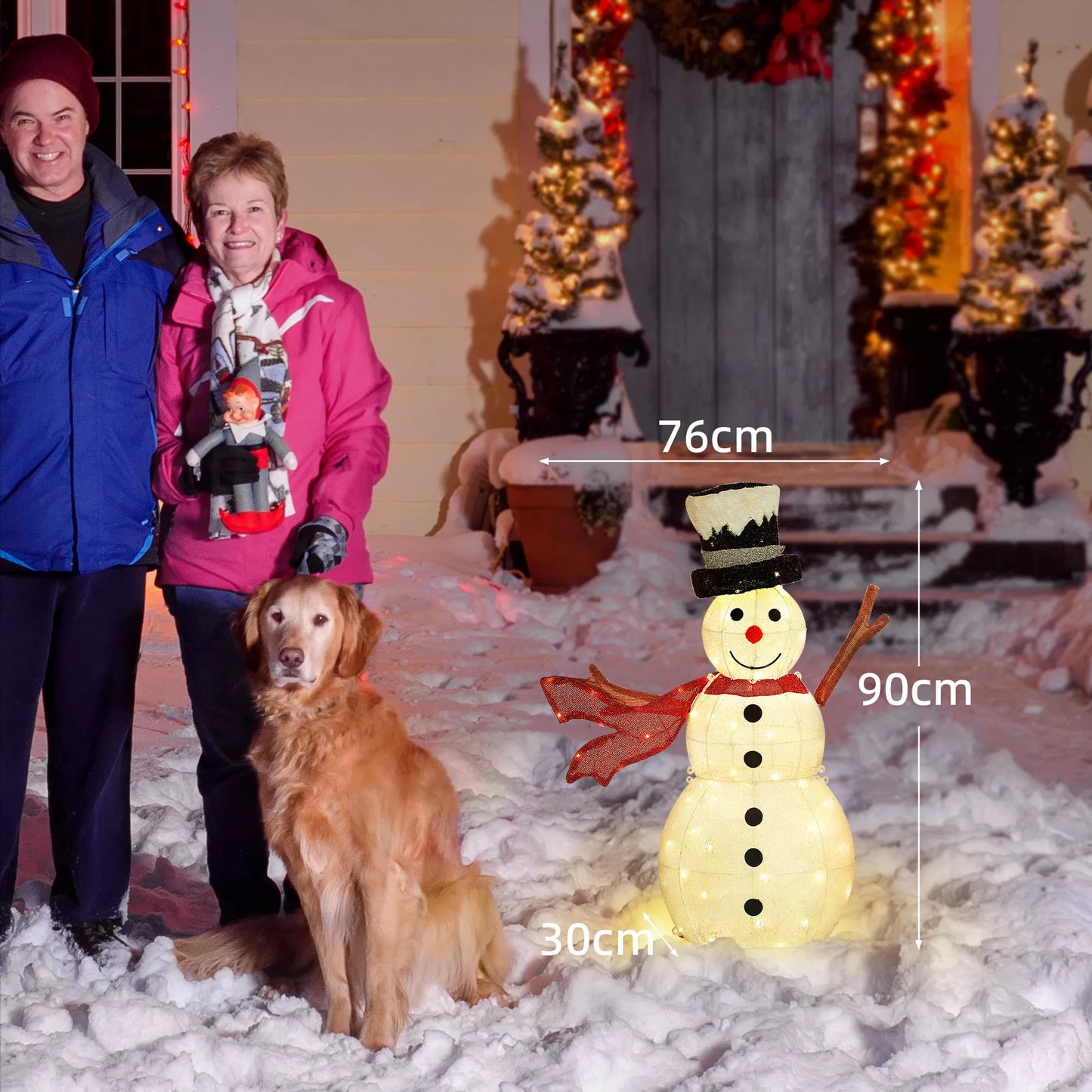 78 LED Kalėdinė dekoracija, Besmegenis, šiltai balta, plieninis rėmas, vidaus ir lauko, daugiaspalvis