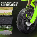 Grafika apie motociklo važiavimą įvairiomis dangomis