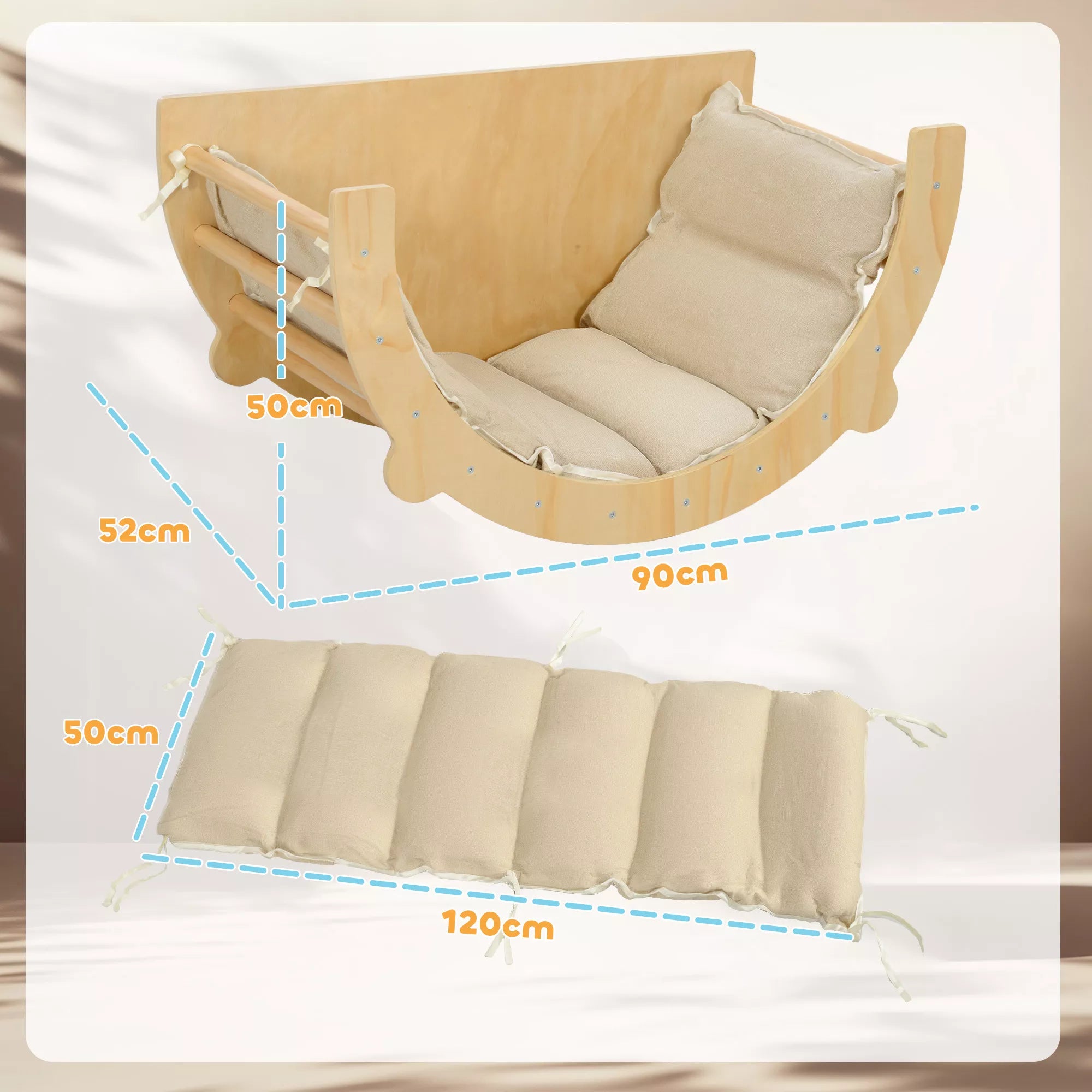 Laipiojimo lankas, sūpynės, kopėčios, sūpynės su pagalvėlėmis, skirtos 1,5–4 metų vaikams, iki 50 kg svorio