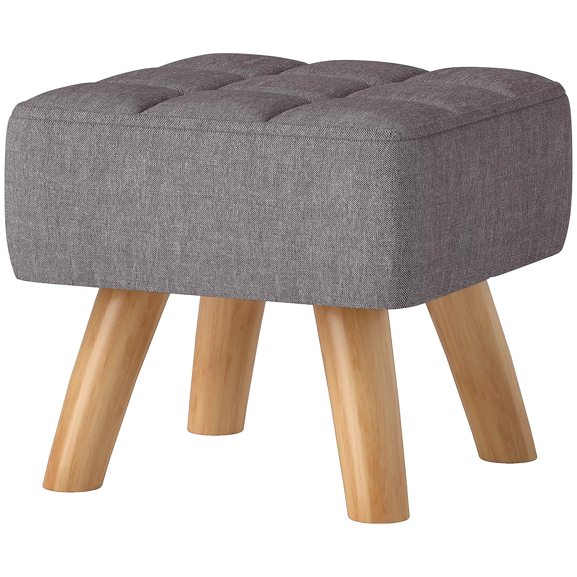 Pagalvėlė su paminkštinimu, lino išvaizda, medinės kojos, atlaiko iki 110 kg svorį, pilka spalva