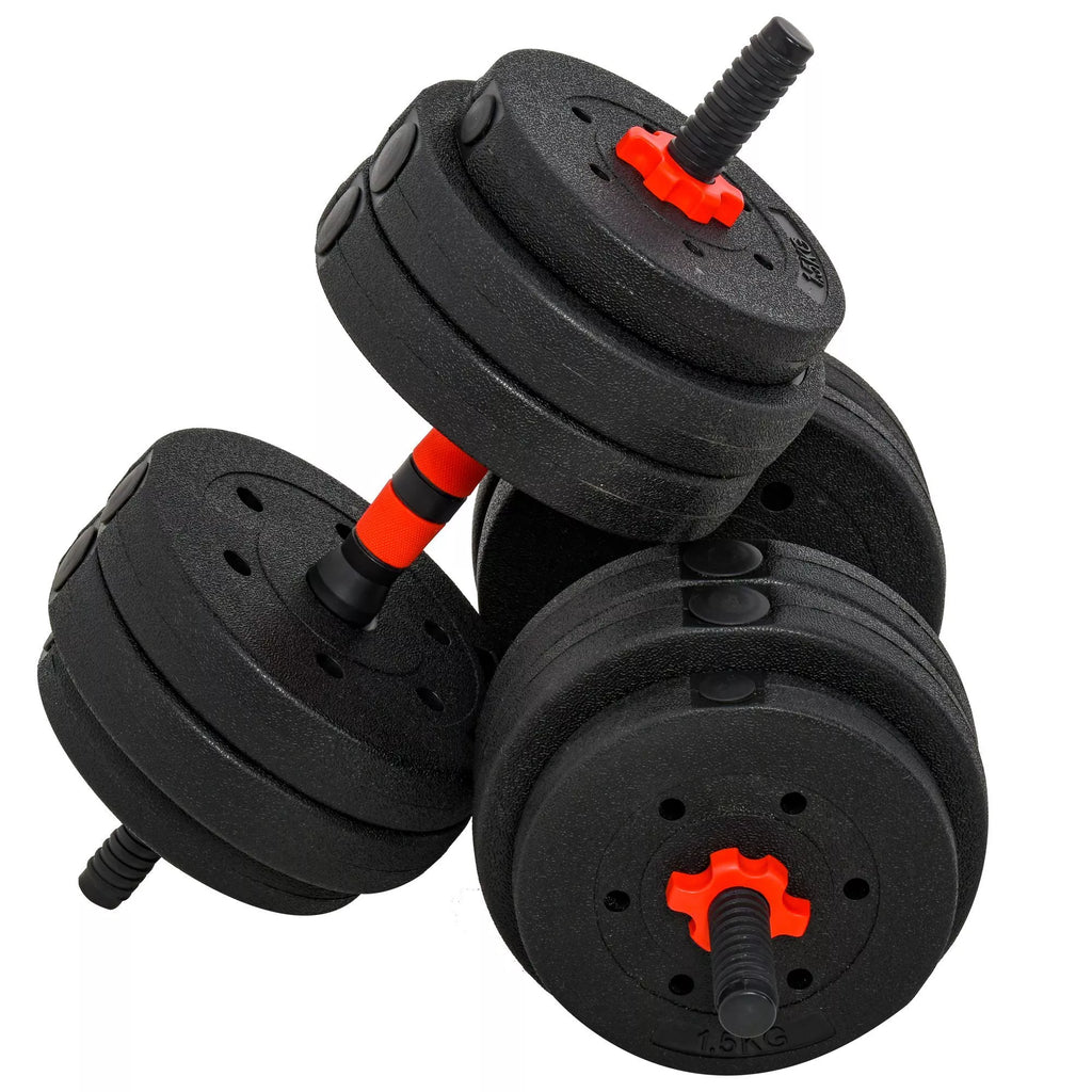 Reguliuojamas hantelių ir štangos rinkinys 25 kg, juodas
