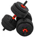 Reguliuojamas hantelių ir štangos rinkinys 25 kg, juodas