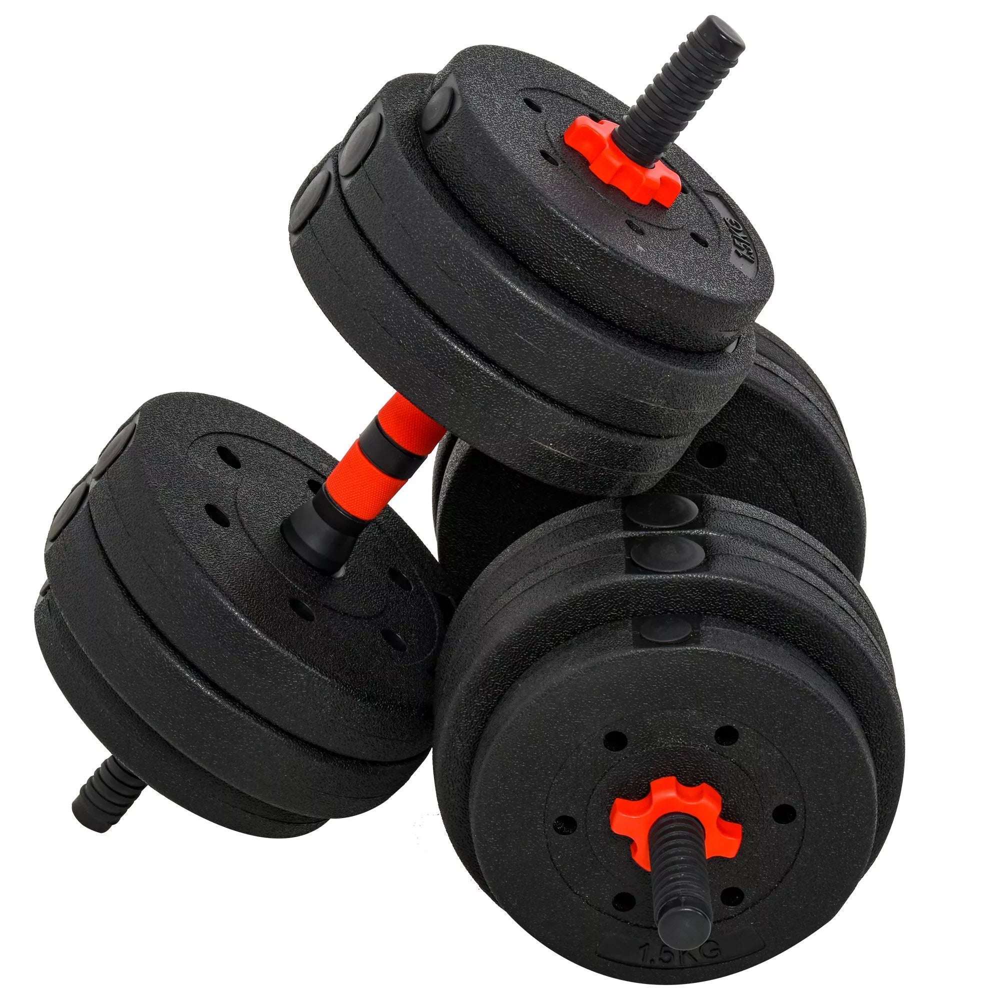 Reguliuojamas hantelių ir štangos rinkinys 25 kg, juodas