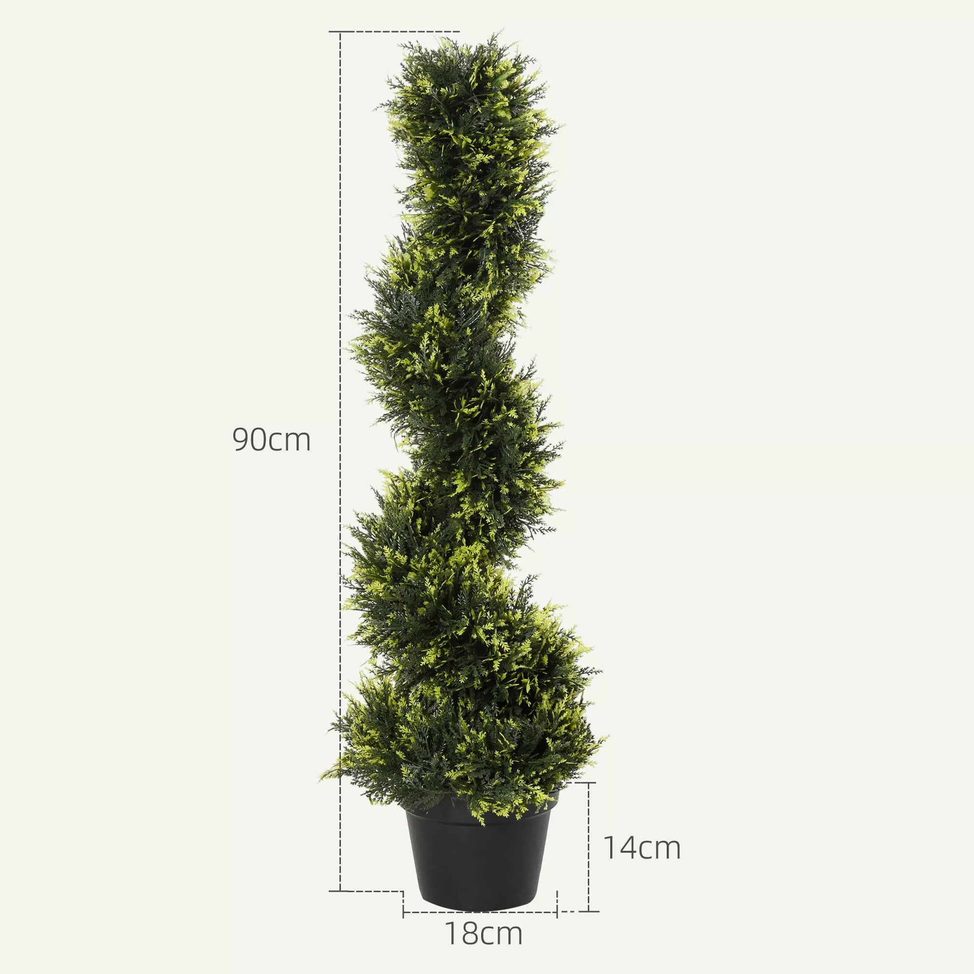 Dirbtinis spiralinis augalas, 90 cm, žalias