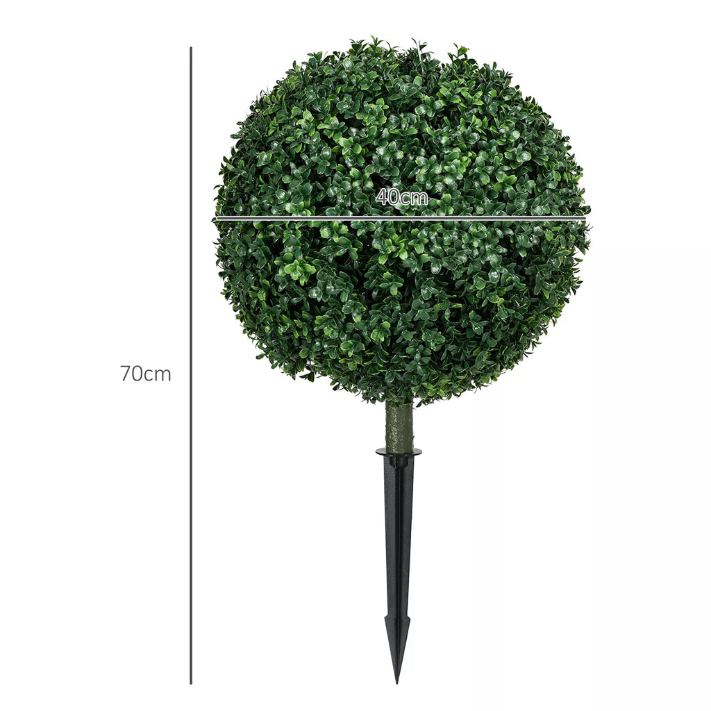 Dirbtinis bukszusas, 2 vnt. rinkinys, realistiškas, atsparus oro sąlygoms, lengvai prižiūrimas, 70 cm