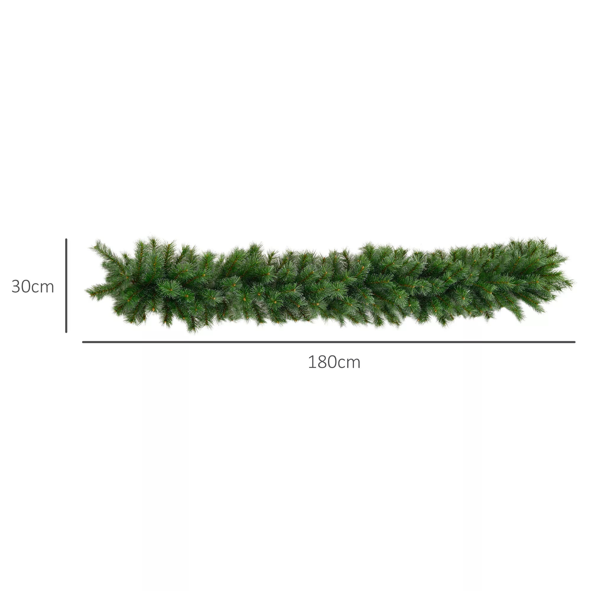 Kalėdų girliandos matmenų schema: 180 cm ilgio
