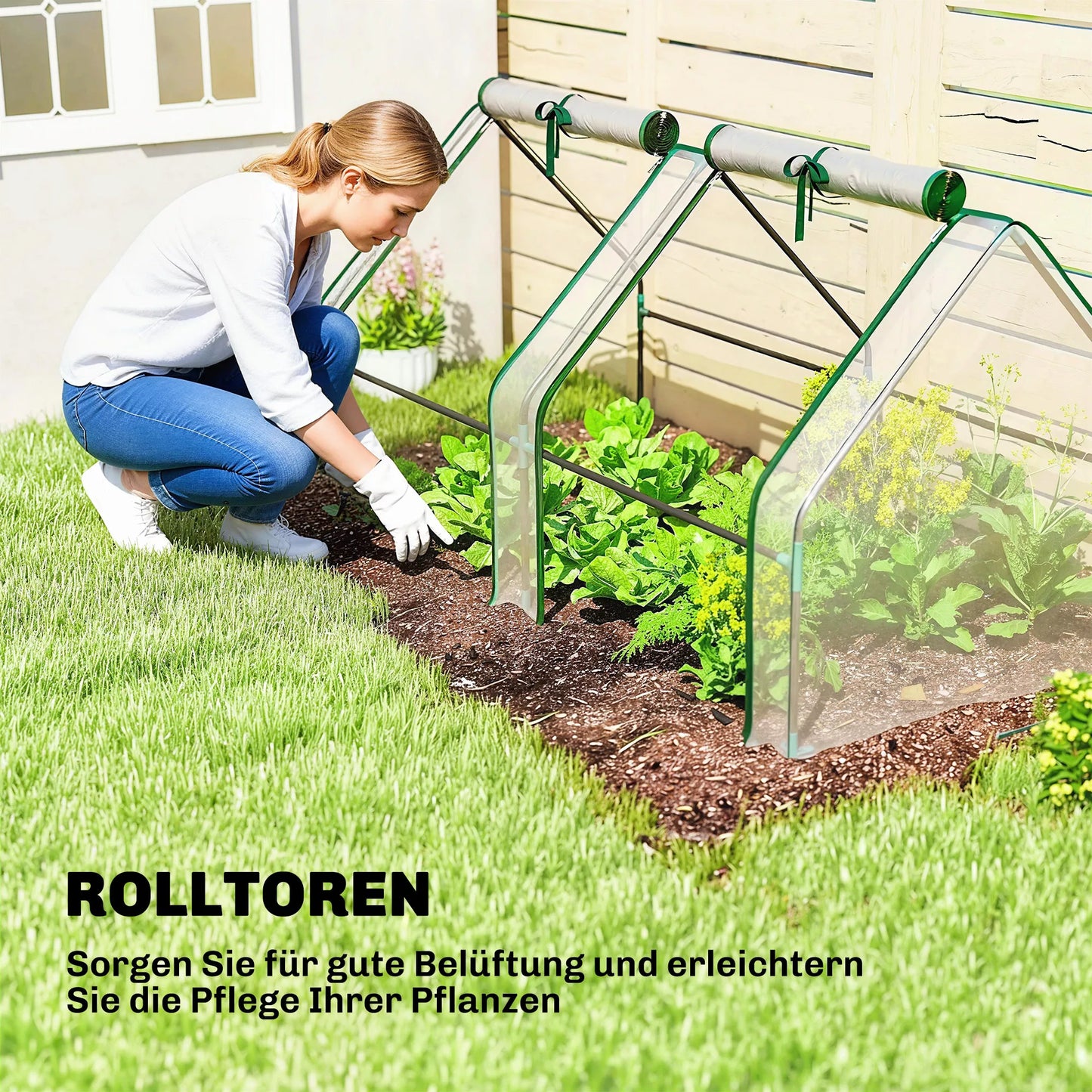 Šiltnamis su užtrauktuku langais, žiemai pritaikytas plėvelinis šiltnamis iš plieno 180 x 90 x 90 cm Skaidrus