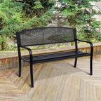 Sodo suolas Suolas Parko suolas 2 vietų Sodo plieninis Juodas P127 x G60 x A87 cm