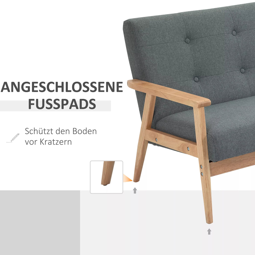 Dvivietė sofa, 115 cm, tamsiai pilka
