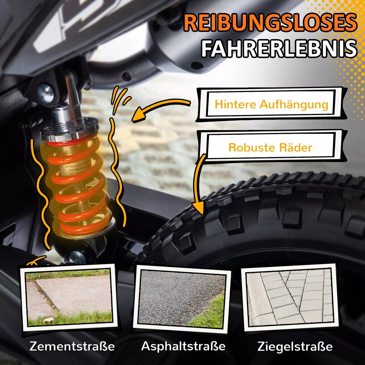 12V vaikiškas motociklas su atraminiais ratais, LED žibintais, muzika, USB, elektrinis motociklas berniukams ir mergaitėms, geltonas