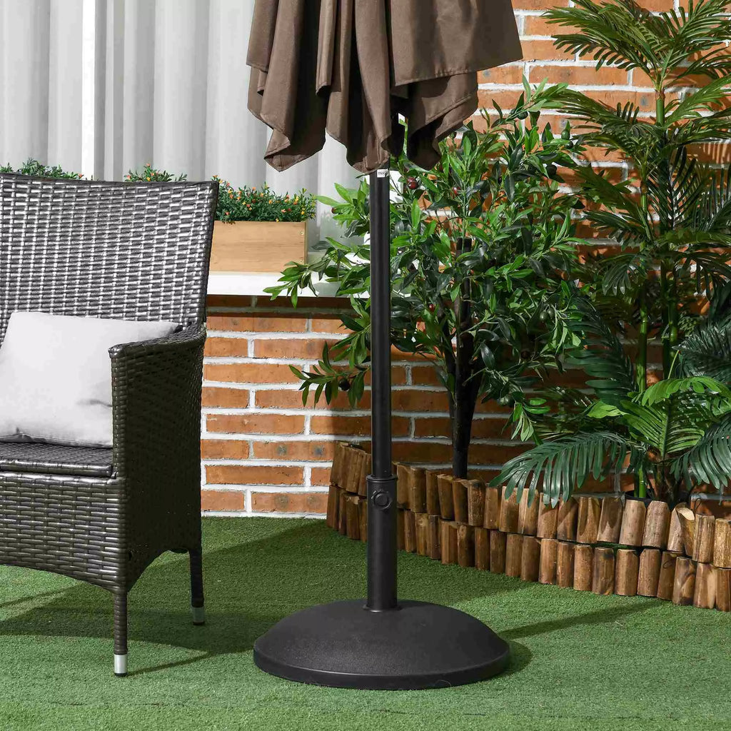 Skėčių stovas, skėčių stovas, 3 adapteriai, reguliuojamas, cementas, 25 kg, juodas