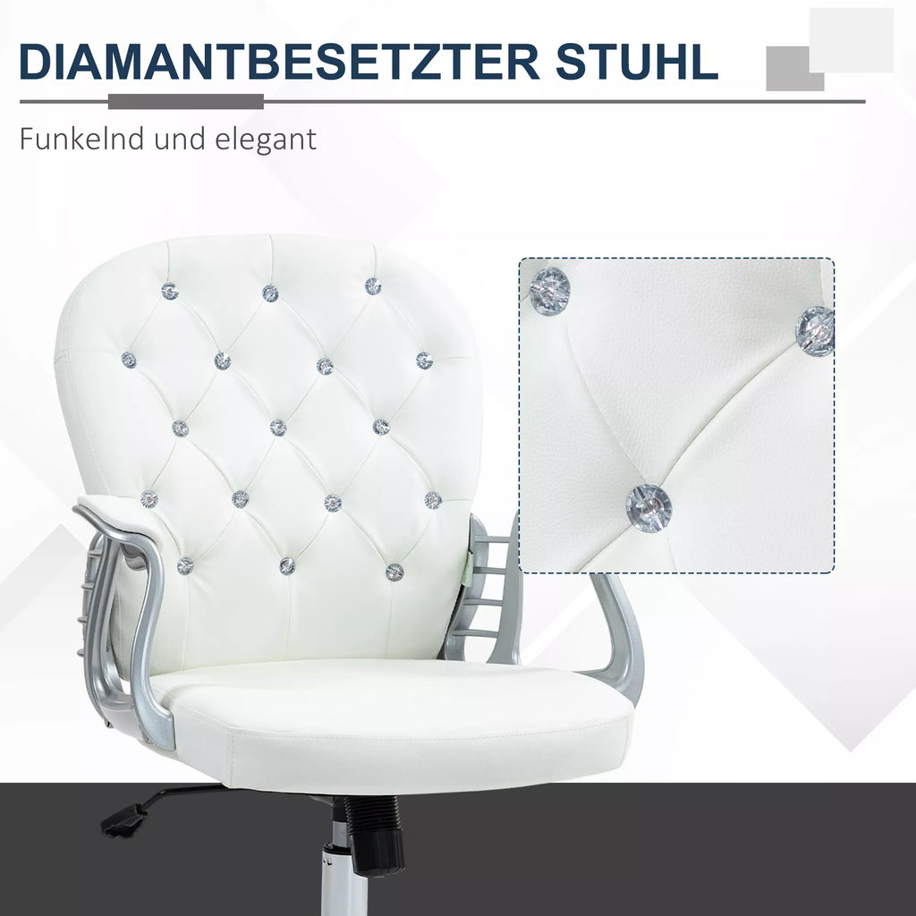Biuro kėdė ergonomiška su porankiais iki 120 kg, balta