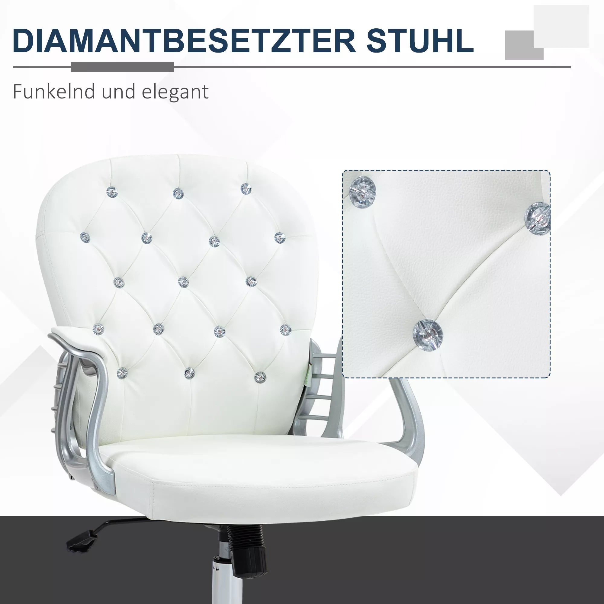 Biuro kėdė ergonomiška su porankiais iki 120 kg, balta