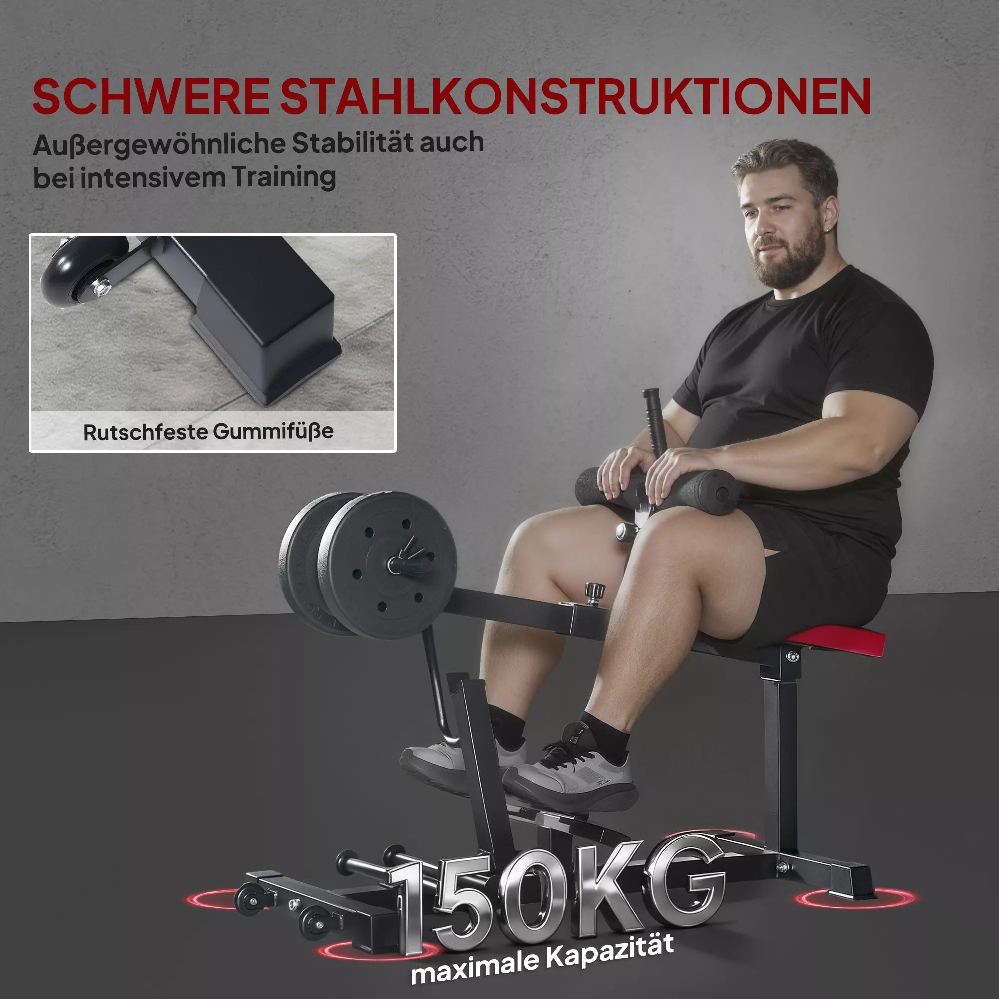 Kojų treniruoklis, blauzdų kilnojimo treniruoklis, su ratukais, sporto įranga namų treniruotėms, plienas, juodas