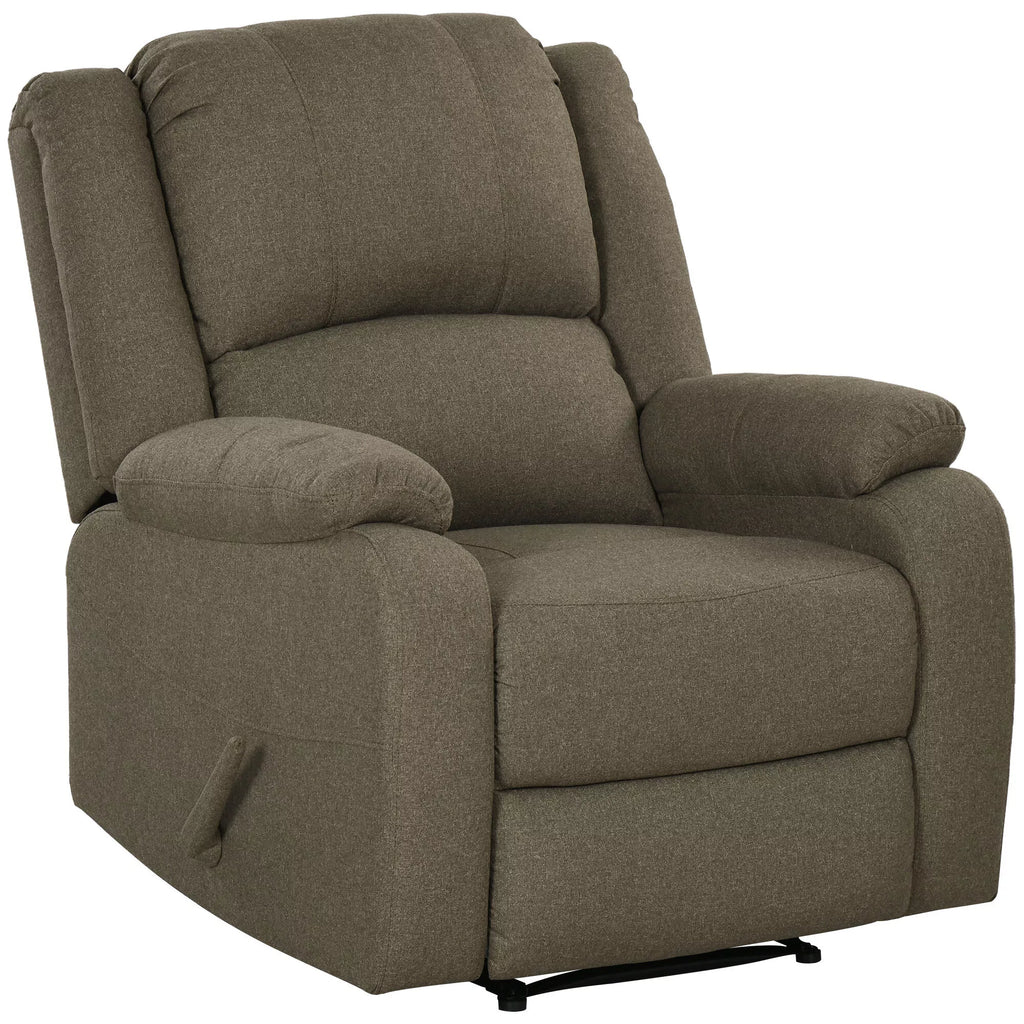 Atpalaiduojantis fotelis su atlošimo funkcija ir kojų atrama, reguliuojamas, iki 150 kg, plieninis rėmas, 90 x 96 x 98 cm, rudos spalvos