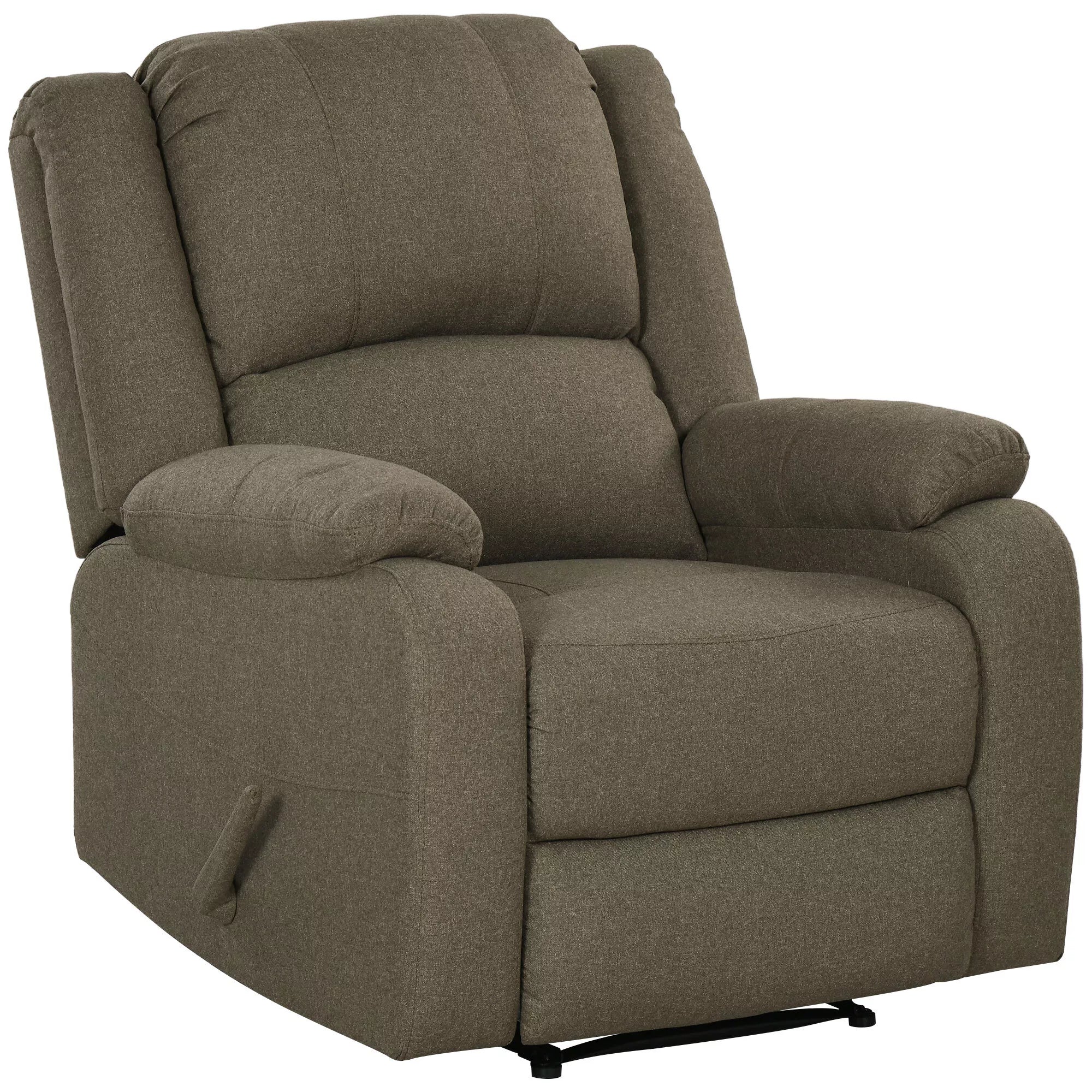 Atpalaiduojantis fotelis su atlošimo funkcija ir kojų atrama, reguliuojamas, iki 150 kg, plieninis rėmas, 90 x 96 x 98 cm, rudos spalvos