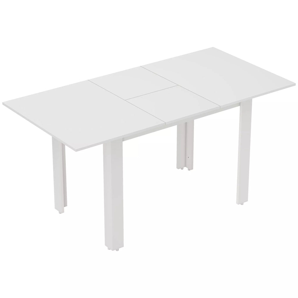 Išlankstomas stalas, 120–160 x 80 cm, baltas blizgus