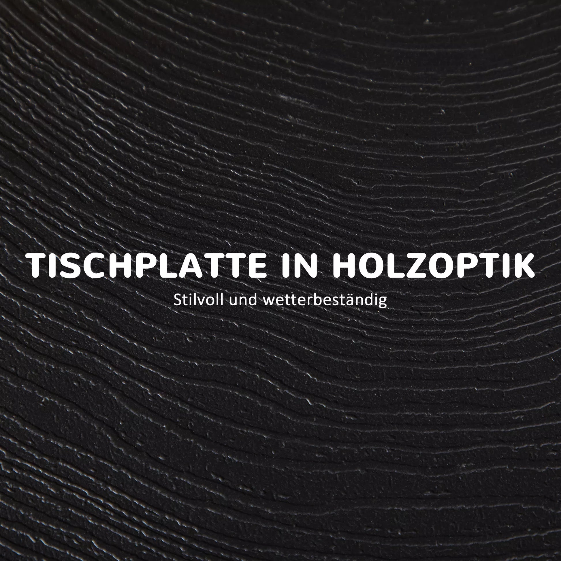 Sodo stalas, apvalus, sulankstomas, 2 asmenims, medžio imitacija, plienas + plastikas, tamsiai pilkos spalvos, 60 x 60 x 73 cm