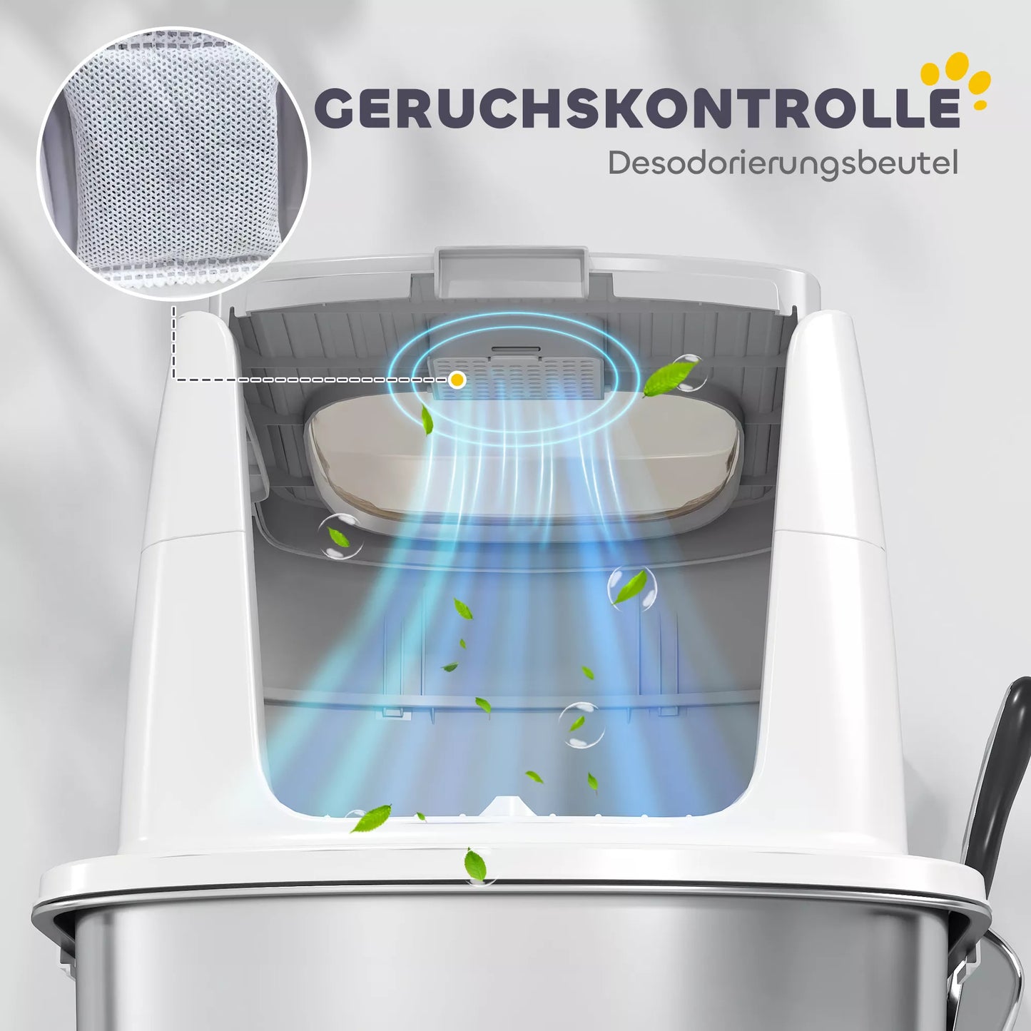 Katės tualetas iš nerūdijančio plieno, uždaras katės tualetas su semtuvu, kvapo maišeliu, įėjimu ir išėjimu