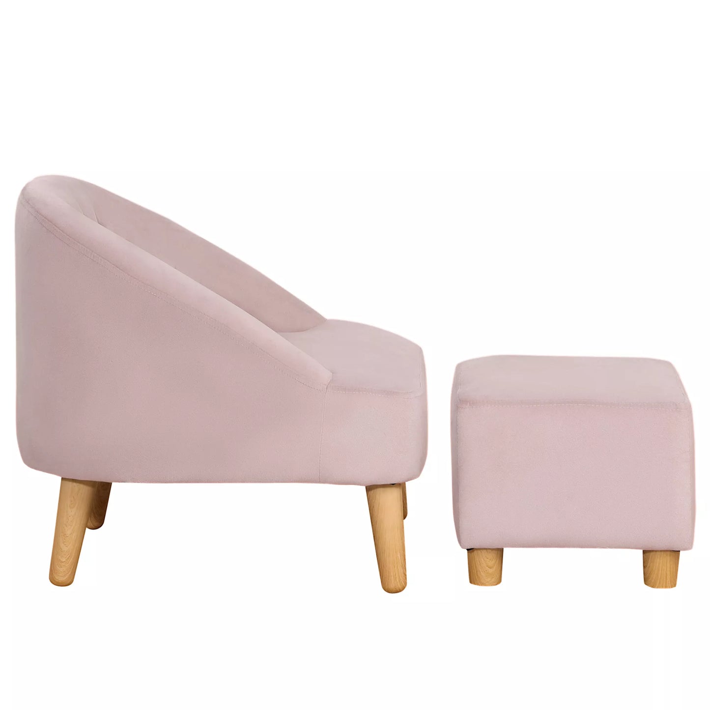 Vaikiškas foteliukas su pakoja, vaikams nuo 3 iki 5 metų. Mielas dizainas, aksomo išvaizda. 51 cm x 51 cm x 50 cm. Rožinė.