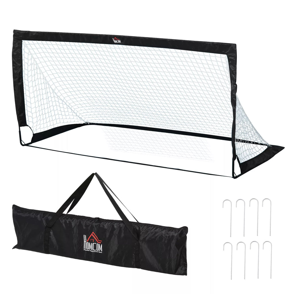 Futbolo vartai 183 x 90 x 90 cm su krepšiu, 2 vnt., juodi