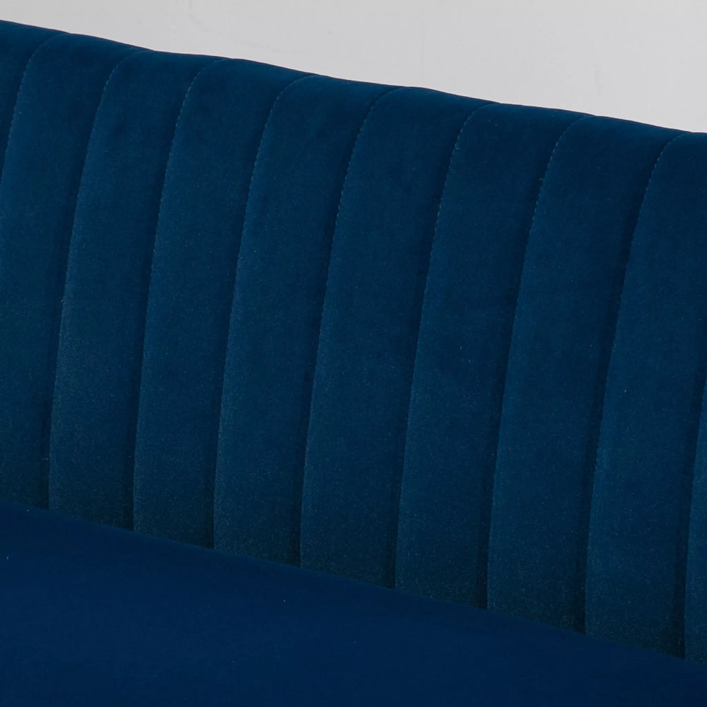 Sofos Retrodesign 2-vietė sofa, medinės kojos, 117 cm x 56,5 cm x 77 cm, mėlyna