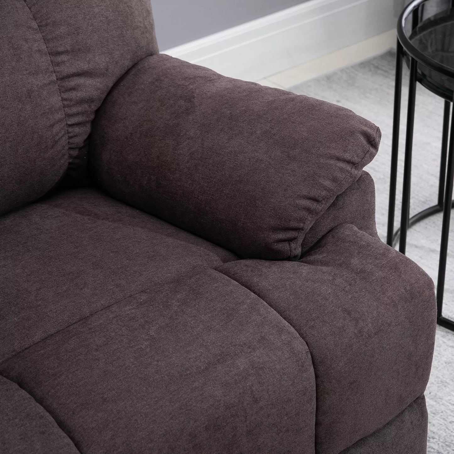 Poilsio krėslas su pakėlimo funkcija, 160° kampu reguliuojama atlošas, masažo ir šildymo funkcija, 83 cm x 95 cm x 105 cm, rudas