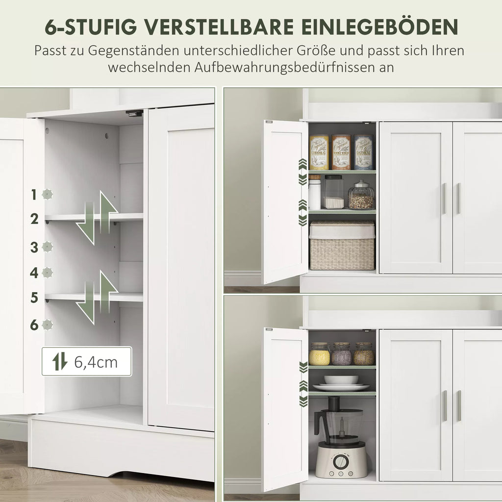 Virtuvinė spintelė su stiklinėmis durelėmis ir atvira lentyna, 108 cm, balta