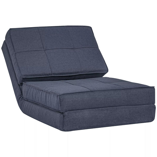 Sulankstoma ant grindų sofa, miegamoji kėdė, kėdė ant grindų, 5 padėčių reguliuojama, sulankstoma kėdė, miegamoji sofa, sofa-lova, vienvietė sofa, mėlyna 61 x 73 x 58 cm