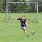 Futbolo vartai su tinklu, 240 x 85 x 160 cm, pilki