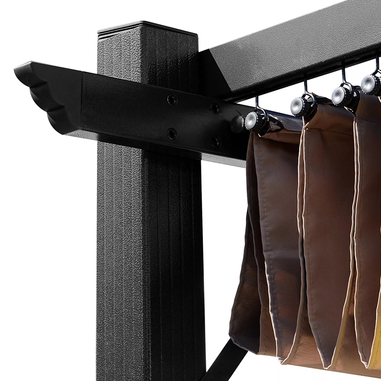 Pergola paviljonas su reguliuojamu audiniu stogu 3 x 4 m Terasos stogelis Aliuminio saulės apsauga Stogas Terasa Sodas Pilka+Ruda