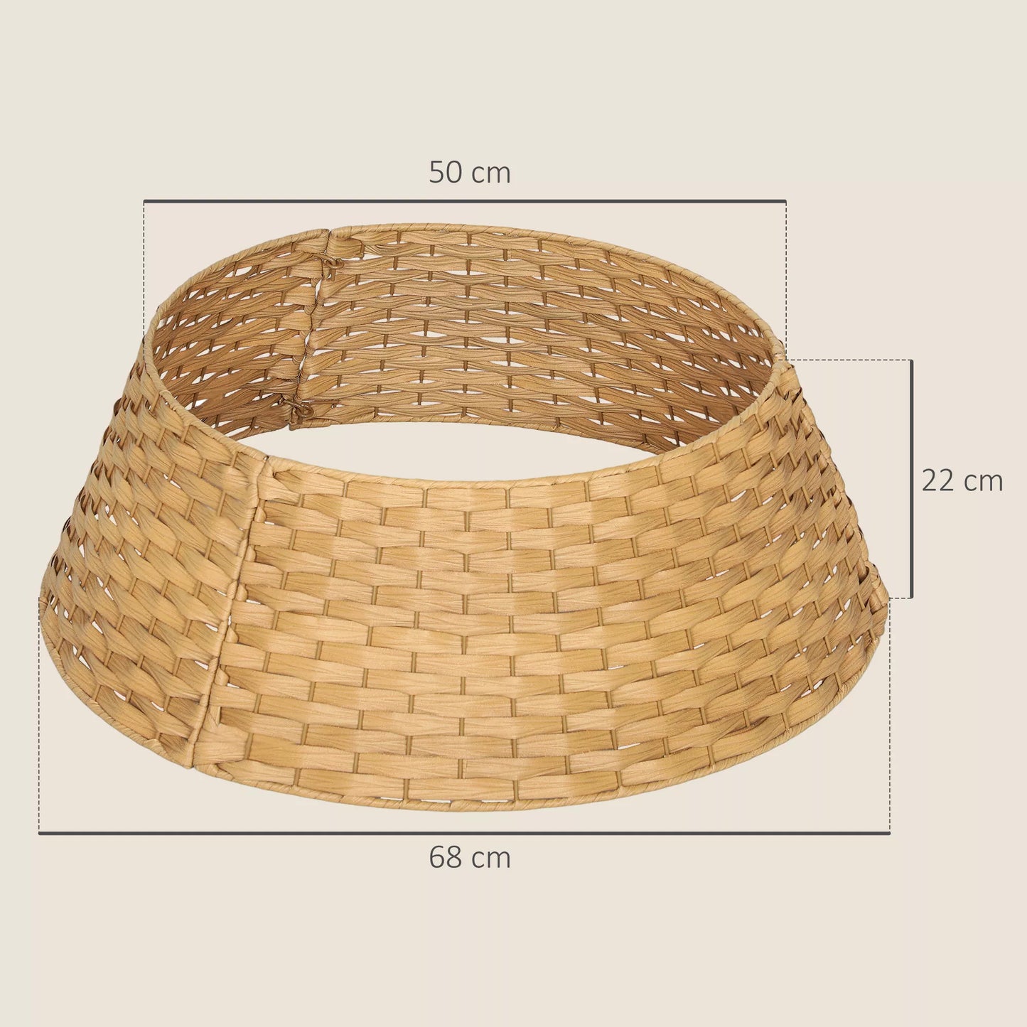 Eglutės sijonėlis, Ø 68cm Kalėdinės eglutės apykaklė iš plastiko, skirta Kalėdinės eglutės stovui, Kalėdinės eglutės stovo uždangalas namams, vakarėliui, dekoravimui, natūralaus medžio imitacija