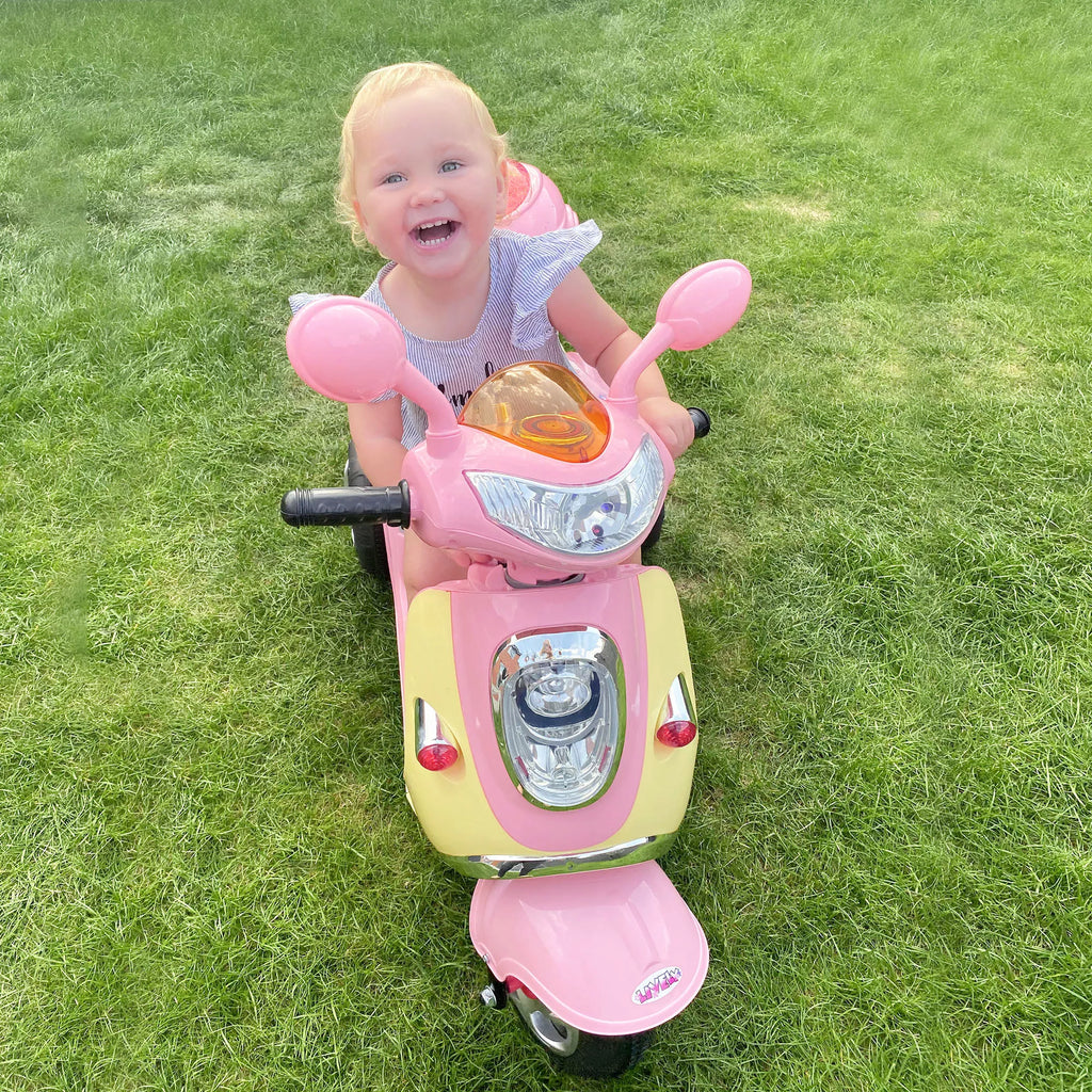 Vaikiškas elektrinis motociklas, 3–5 metų vaikams, rožinis