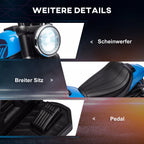 Motociklas su piktogramomis apie žibintą, sėdynę ir pedalą