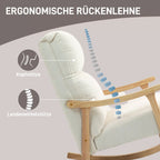 Informacinė grafika apie ergonomišką supamo krėslo atlošą