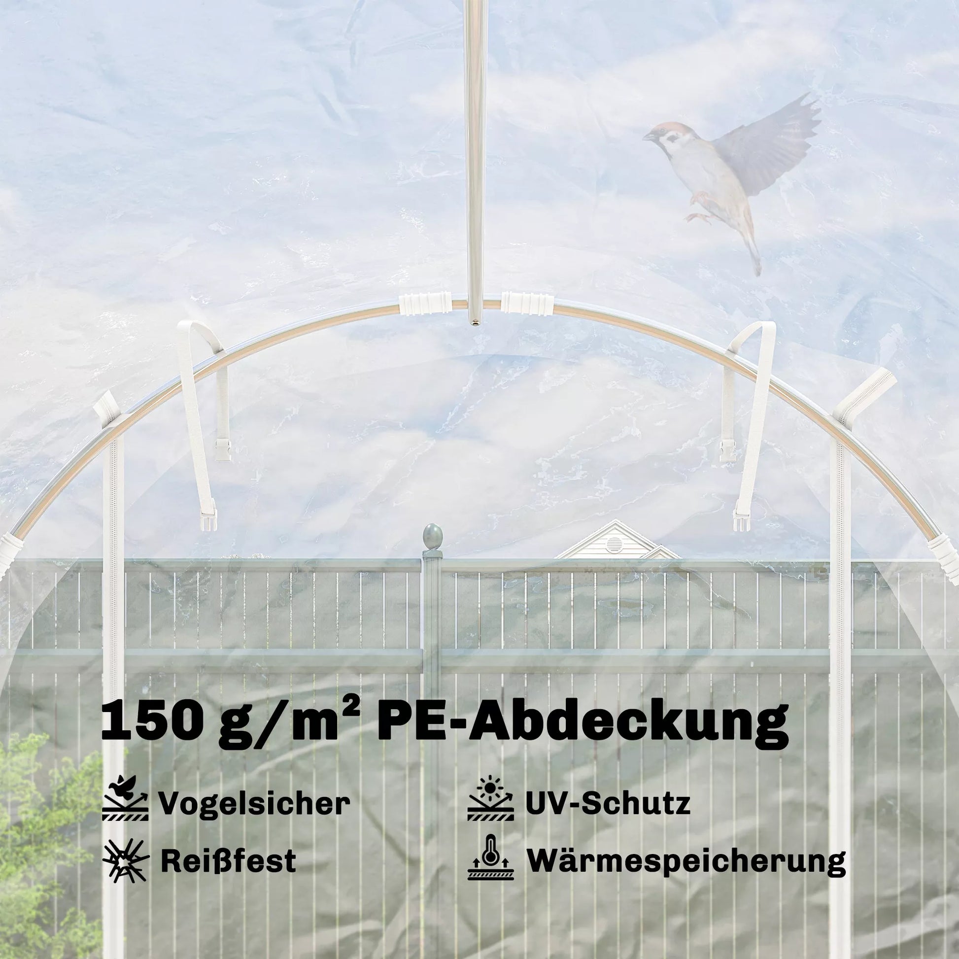 Polietileno tunelis-šiltnamis, įeinamas šiltnamis su cinkuoto plieno rėmu ir UV spinduliams atspariu PE danga, skaidrus