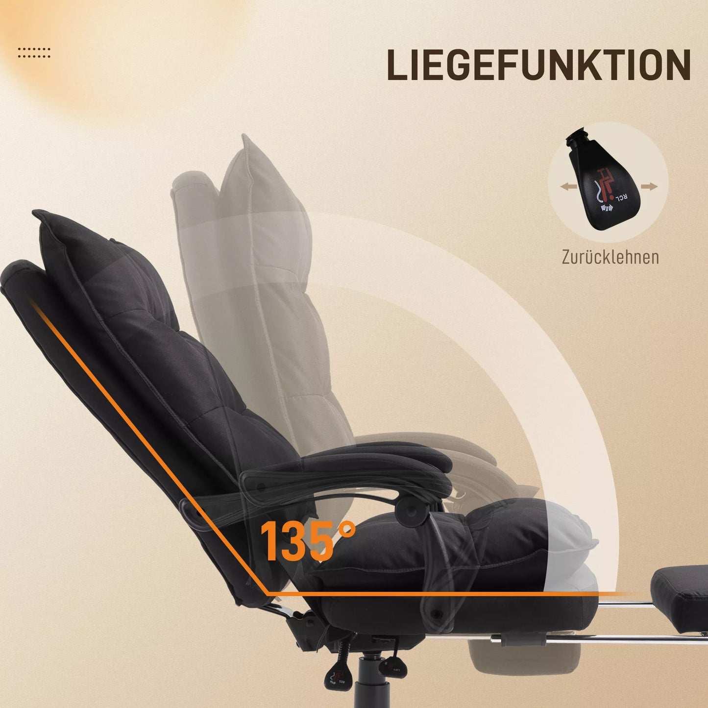 Ergonomiška biuro kėdė su masažo funkcija, su atlošo reguliavimo ir pasukimo funkcija, su kojų atrama, juoda.