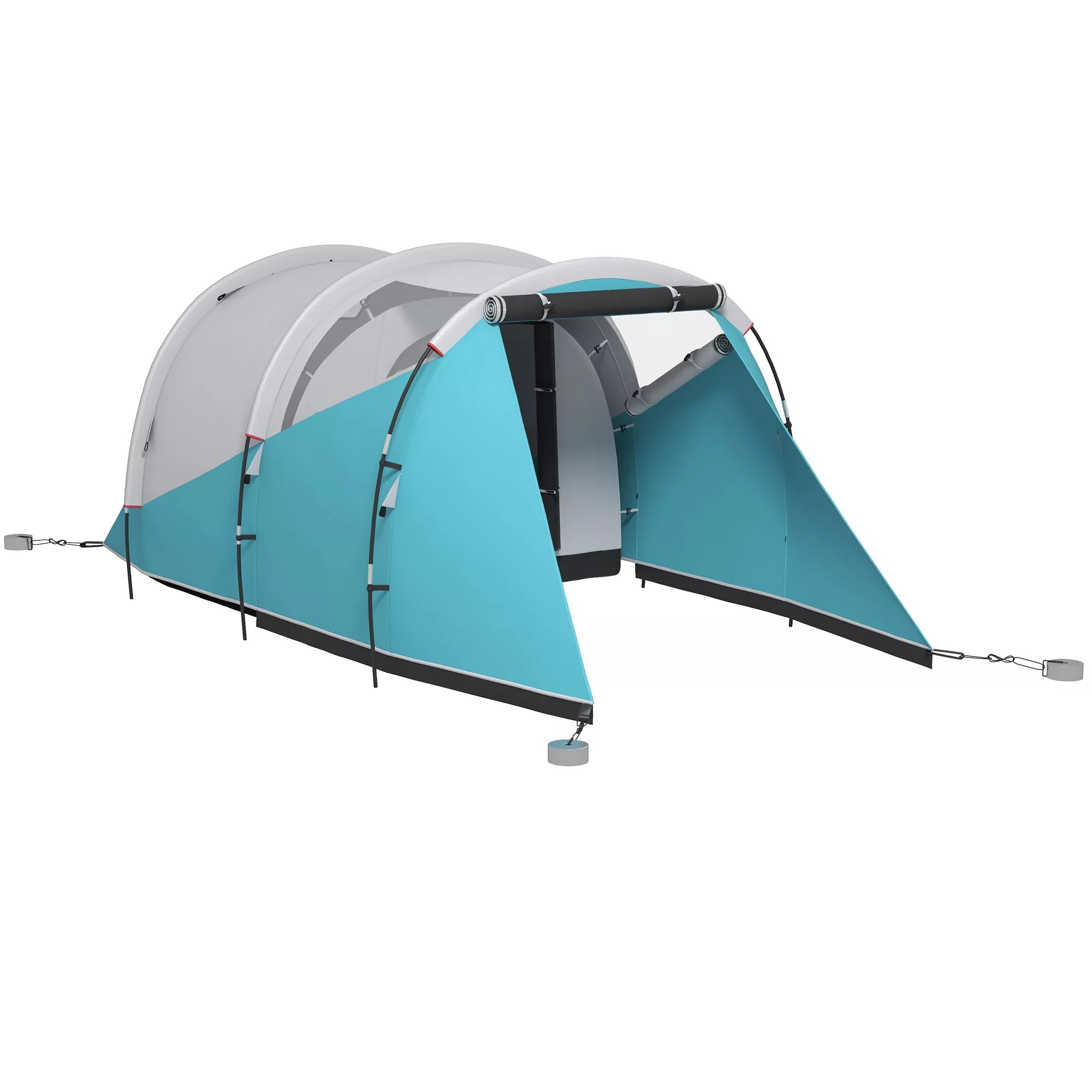 Kempingo palapinė 3 asmenims, atskiri gyvenamieji ir miegamieji kambariai, 460L x 260B x 190H cm, mėlyna