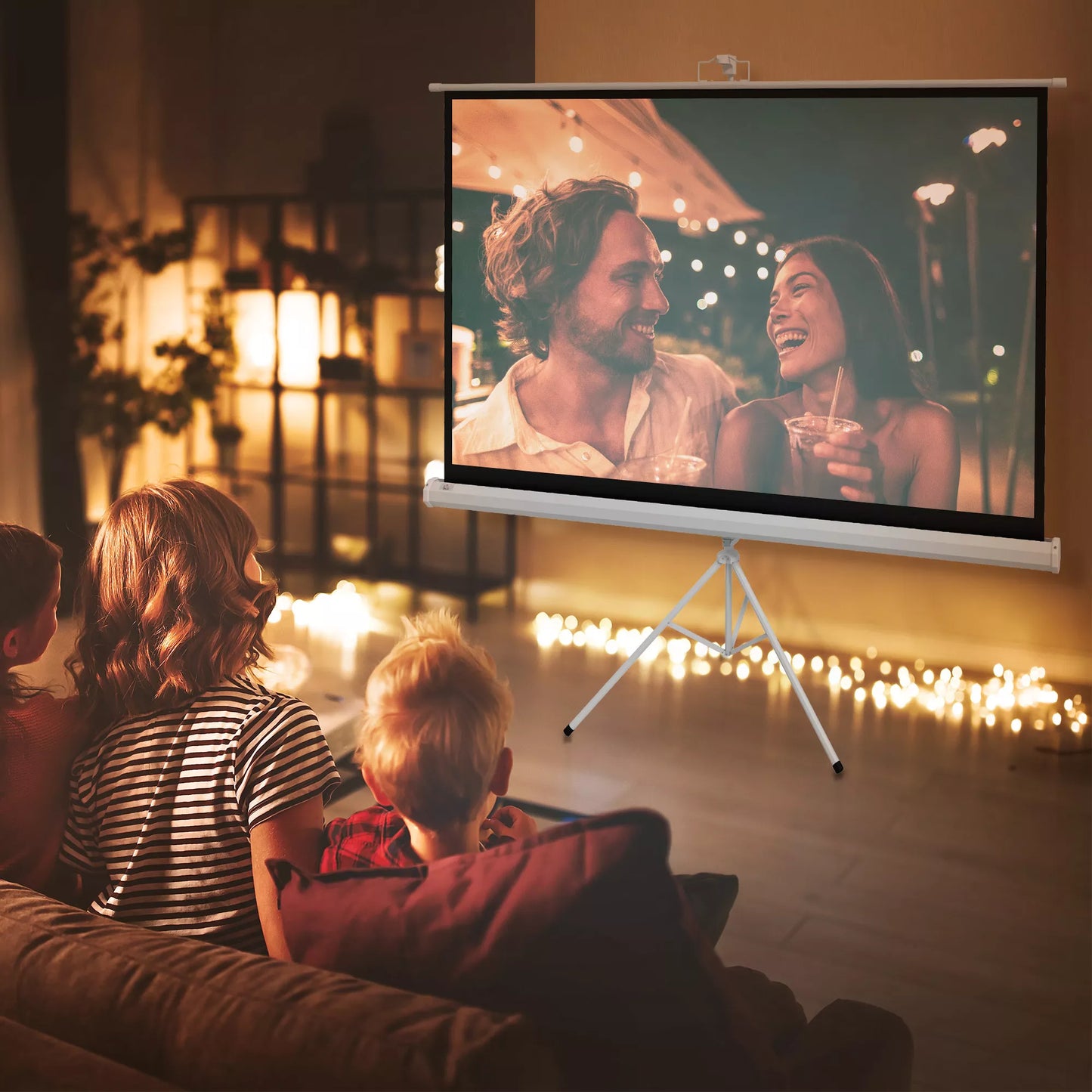 Projektoriaus ekranas su stovu 186 x 105 cm 84 coliai 16:9 HD 4K ritininis ekranas