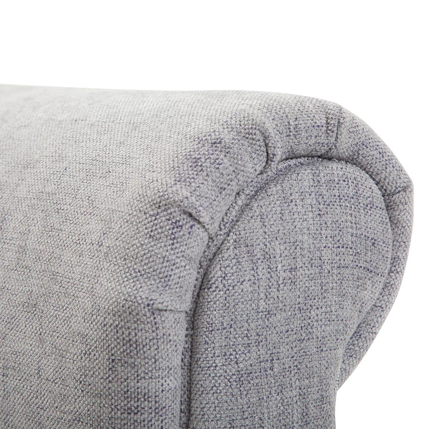 Minkšta suolelė, poilsio suolelė, prieškambario suolelė, lova su suoleliu, elegantiška su suktomis pusėmis, lino audinys, putų poliesteris, šviesiai pilka, 132 x 45,5 x 58 cm