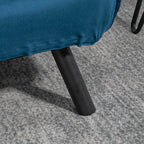 Miegama sofa 2 vietų sofa,  velvetinė sofa, miegojimo funkcija, su 2 pagalvėlėmis, velveto išvaizda, natūrali + mėlyna