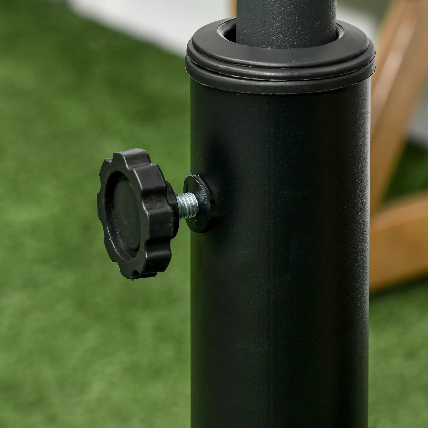 Skėčių stovas Skėčių padas Skėčių laikiklis, atsparus atmosferos poveikiui, su ratukais, Ø53 x 41H cm, juodas