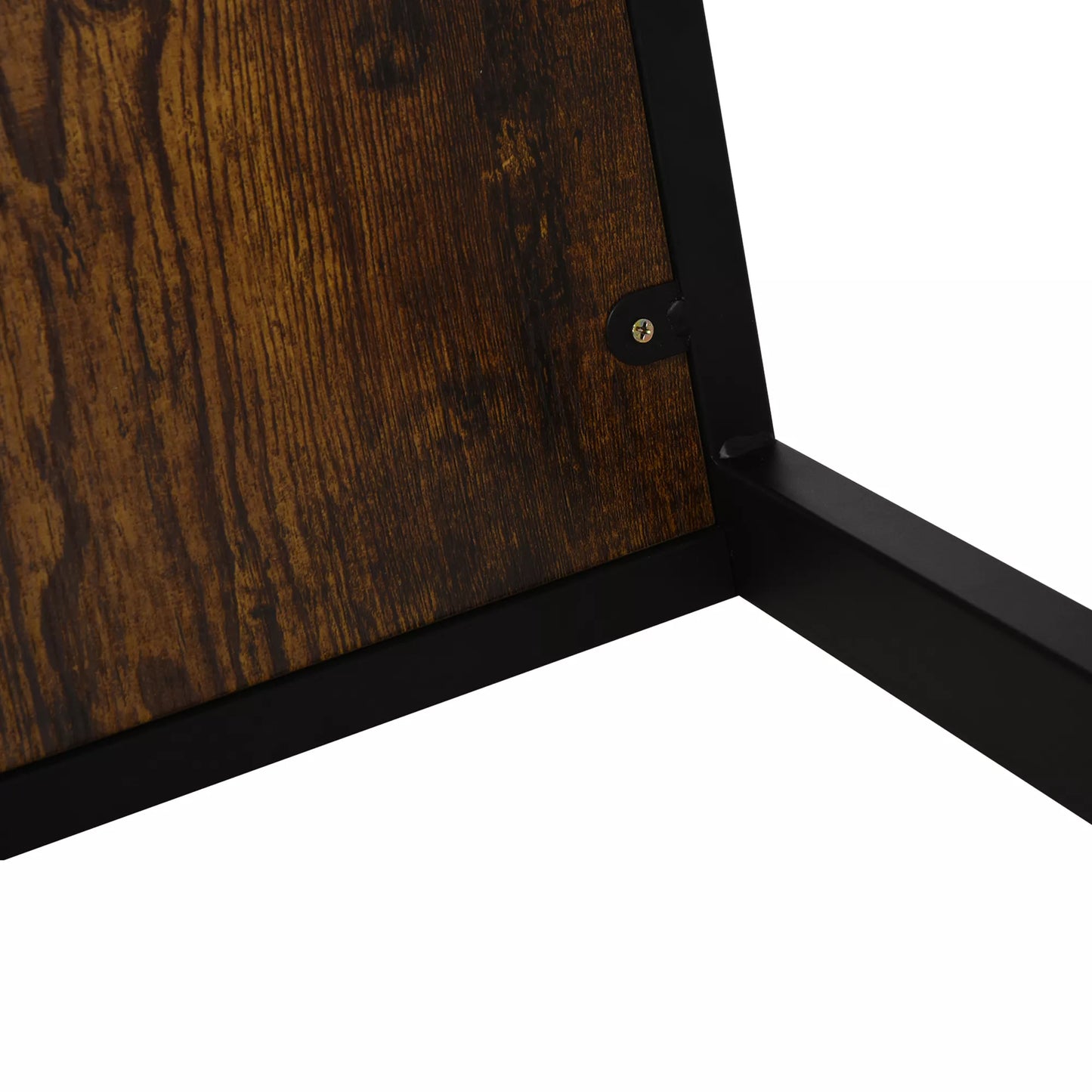 C formos staliukas prie sofos, kavos staliukas, nešiojamojo kompiuterio staliukas miegamajam ir svetainei, mažai erdvei su metaliniu rėmu, pramoninio stiliaus, metalo MDF, rustikalinės rudos spalvos, 40,6 x 50,8 x 64,2 cm